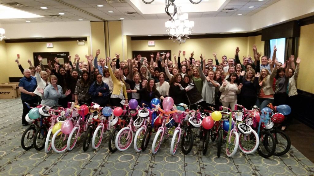 Charity Bike Build Bikes Lined Up