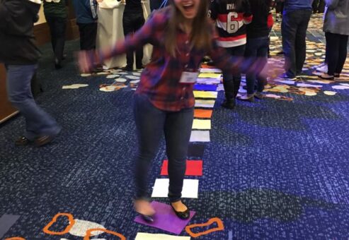 A group of employees enjoying their party activity