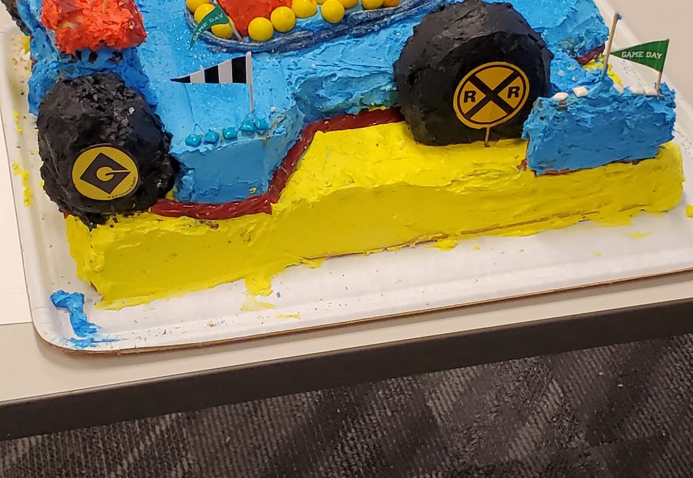 Race car themed cake