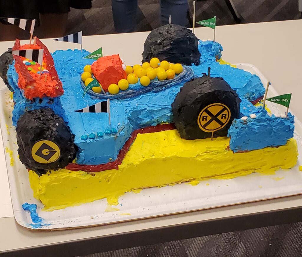 Race car themed cake