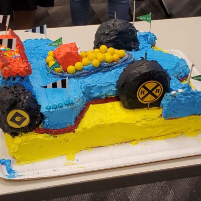 Race car themed cake thumbnail
