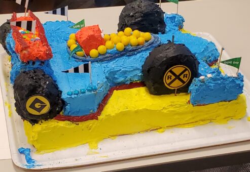 Race car themed cake