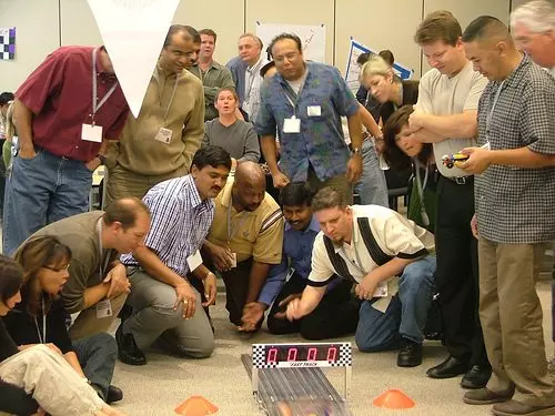 fast-paced team building car race