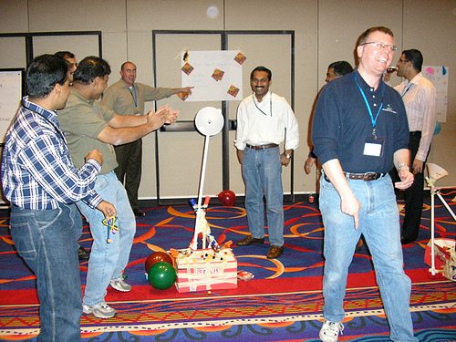 Employee Enjoying Party game event