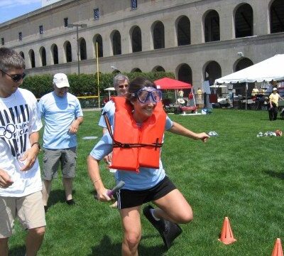 Employees enjoying outdoor games