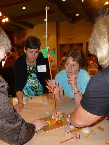 Employees participating in a game