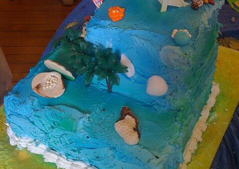 Beach designed cake
