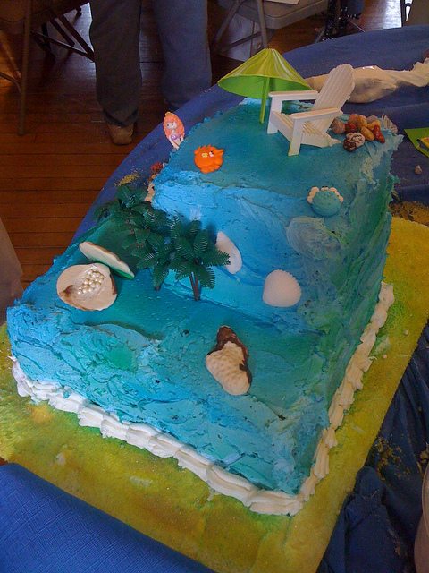 Beach designed cake