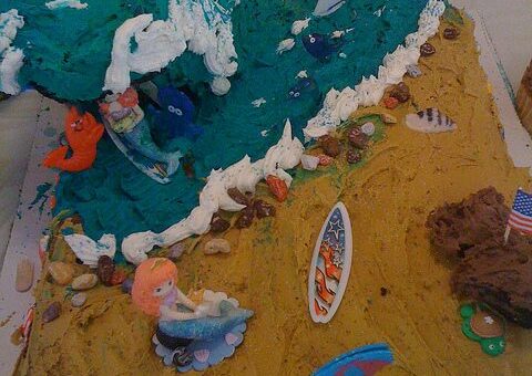 Beach designed cake