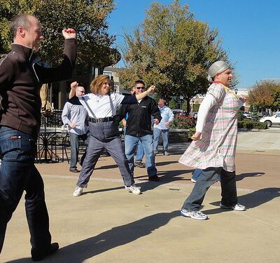 Employees participate in stop dance contest by TeamaBonding