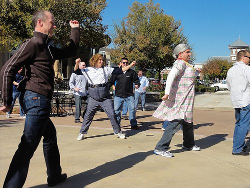 Employees participate in stop dance contest by TeamaBonding