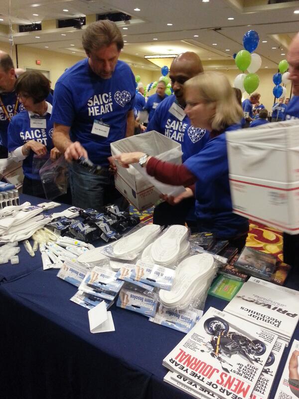 employees Preparing and wrapping a gifts