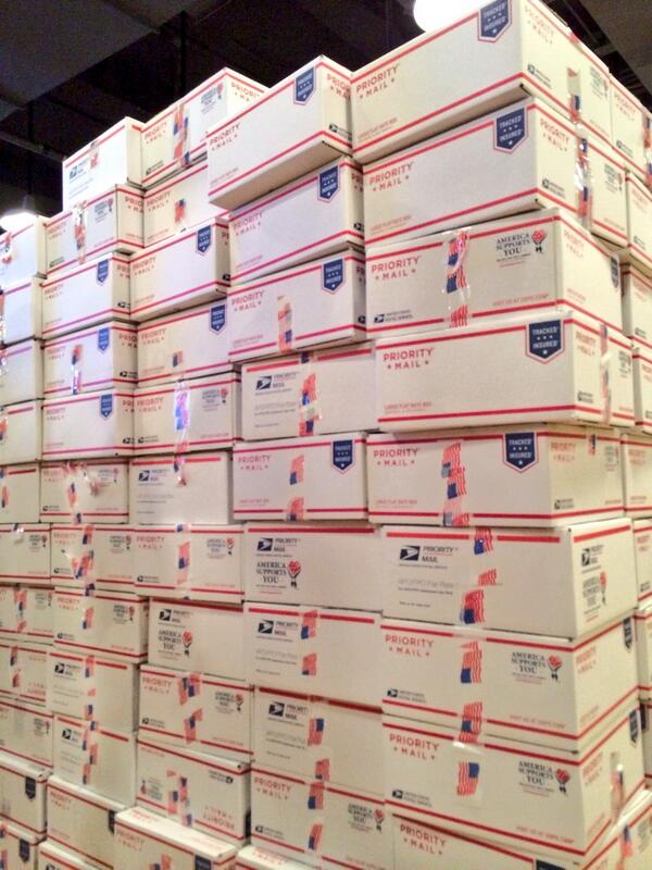 stack of Care Packages for Soldiers