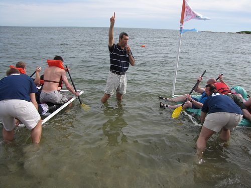 Group of people Participating Game event in the water