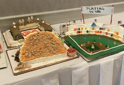 Baseball stadium cake