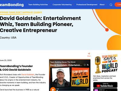 David Goldstein: Entertainment Whiz, Team Building Pioneer, Creative Entrepreneur thumb