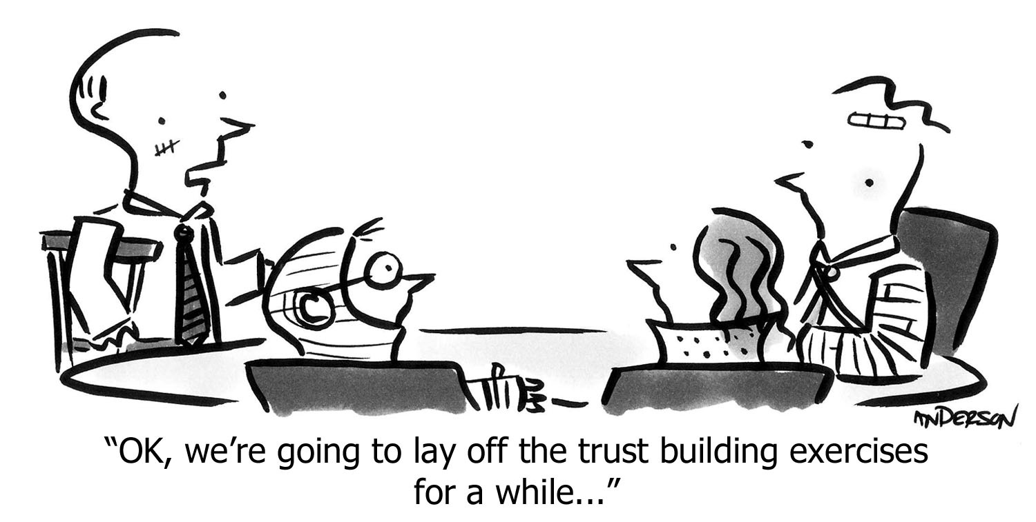 team building program cartoon