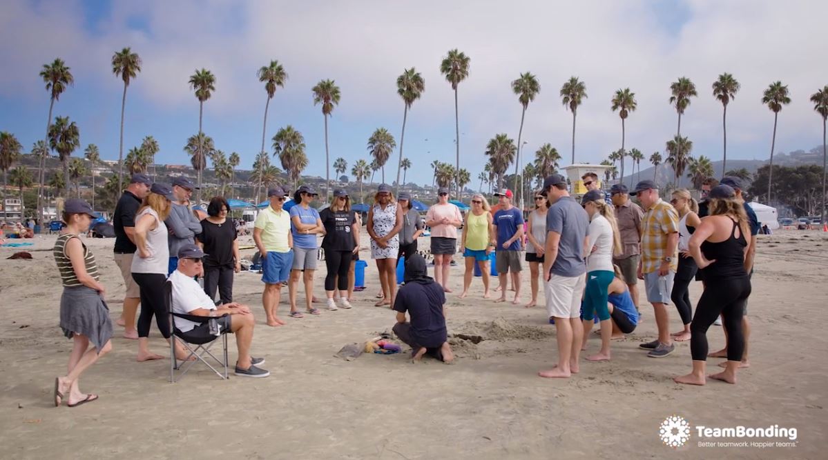 Sand sculpting company outing