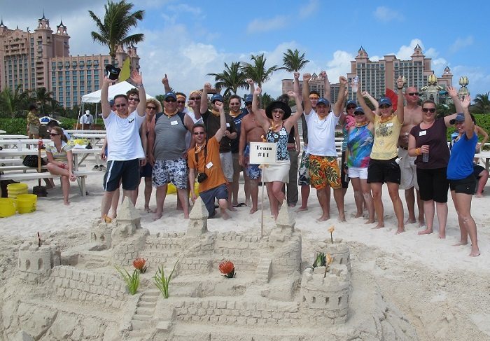 group sand sculpture