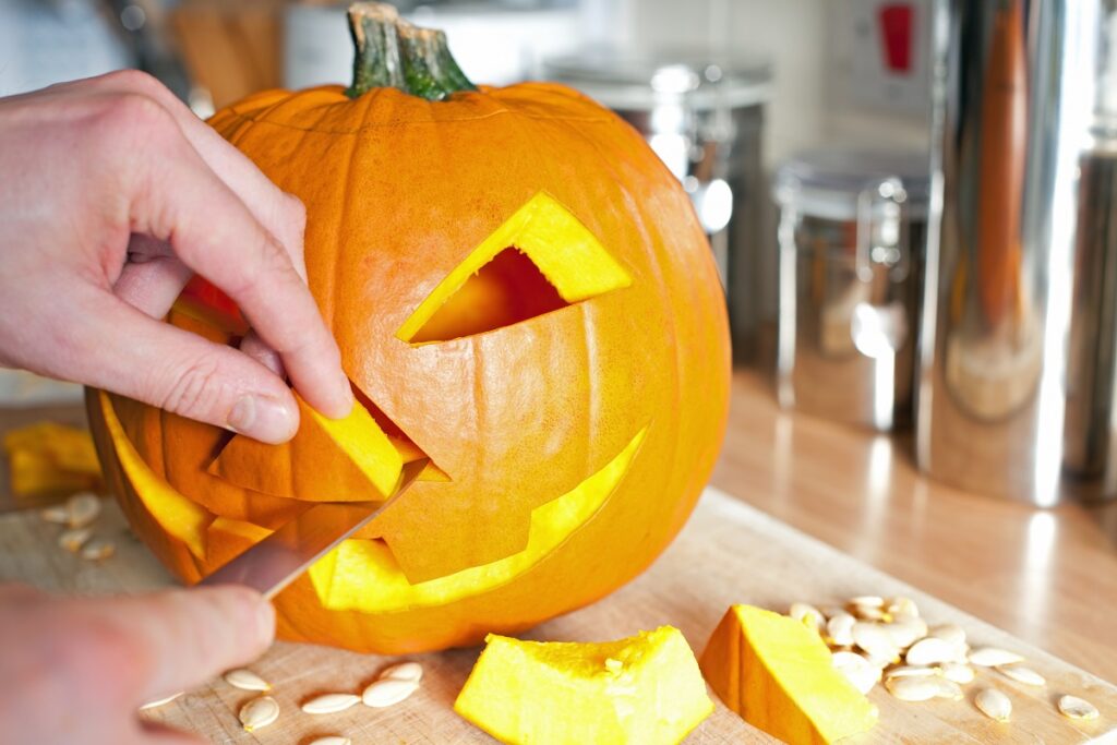 pumpkin carving as teams