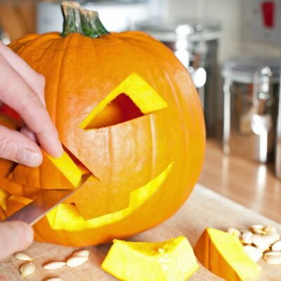 pumpkin carving as teams