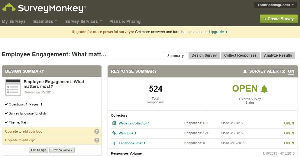 survey monkey: employee engagement tool