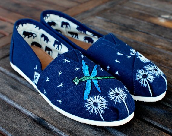 TOMS hand painted shoes for donation