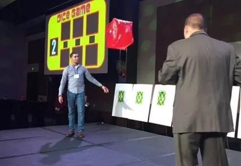 Employees Participating Game Show