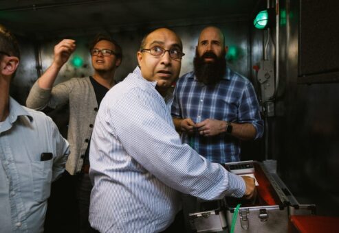 A man controlled something in a room