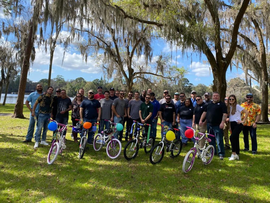 A team has taken part in the charity bike build.