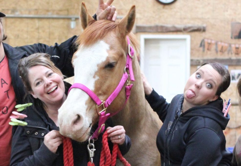 Employees on their wacky shot