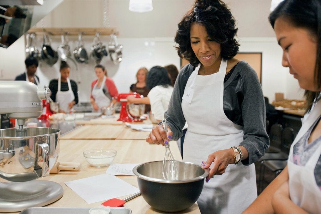 Employees Sharing ideas how to cook