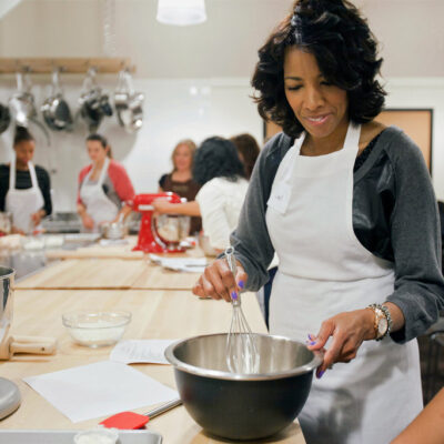 Employees Sharing ideas how to cook