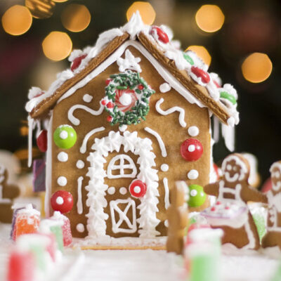 Gingerbread house with Christmas Decors