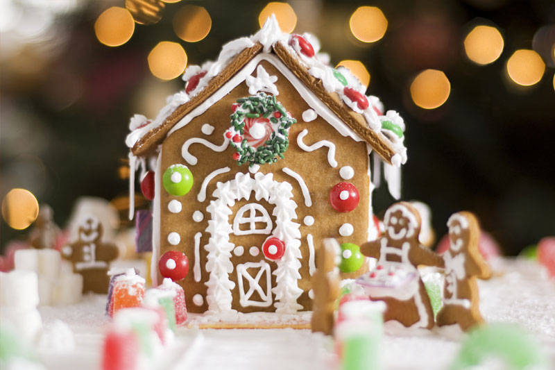 Gingerbread house with Christmas Decors