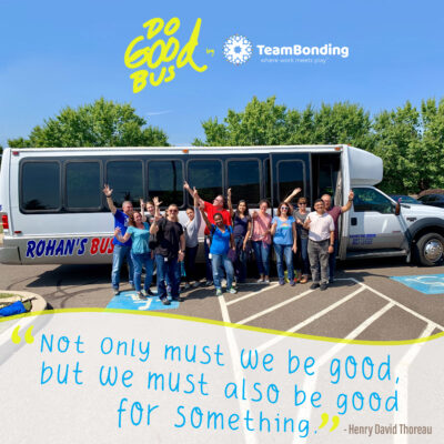 Featured Image For Give Back: Hop On The Do Good Bus Team Building Post