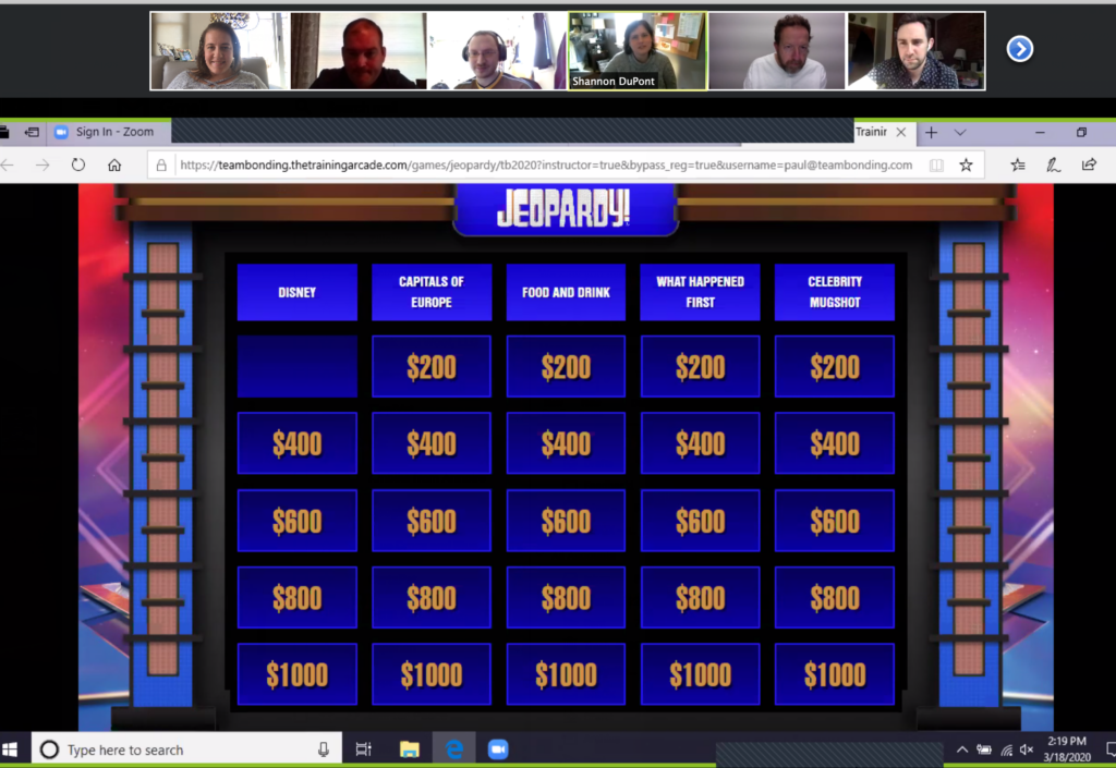 Jeopardy Fun Virtual Team Building Jeopardy Games Teambonding